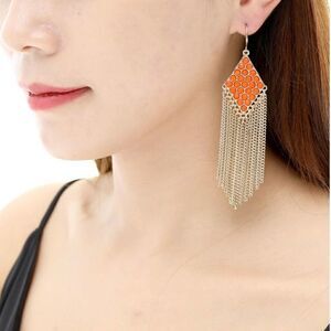 Amrita Singh diamond-shaped coral drop earrings
